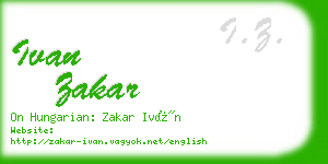 ivan zakar business card